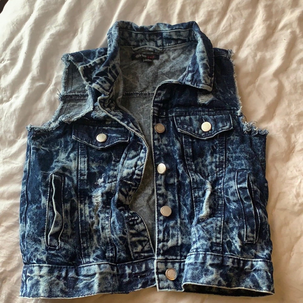 🦄Girls denim washed vest🦄